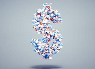 Spending on medicines rises even as dispensing drops dollar sign made from pills