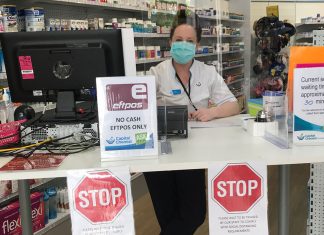 Here’s how community pharmacies are adapting to COVID-19 A triage desk at Capital Chemist Southlands prevents customers from entering the pharmacy