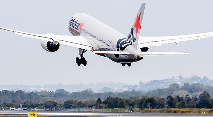 Coping with COVID-19 in an airport pharmacy A plane taking off at Gold Coast Airport. (Image: Gold Coast Airport)