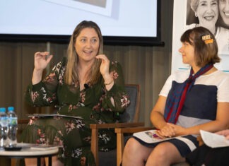 Highlights from the NSW/ACT Annual Therapeutic Update Pharmacist and federal MP Emma McBride MPS (left) with PSA NSW Branch President Chelsea Felkai MPS during a panel discussion.