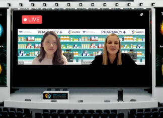 QUT student takes out 2021 Pharmacy Student of the Year 2021 Pharmacy Student of the Year winner Zoe Robinson (right) speaking with Dr Fei Sim FPS