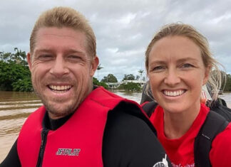 The pharmacist and the world surf champ Pharmacist Skye Swift MPS (right) hitches a ride with surfing champion Mick Fanning in northern N